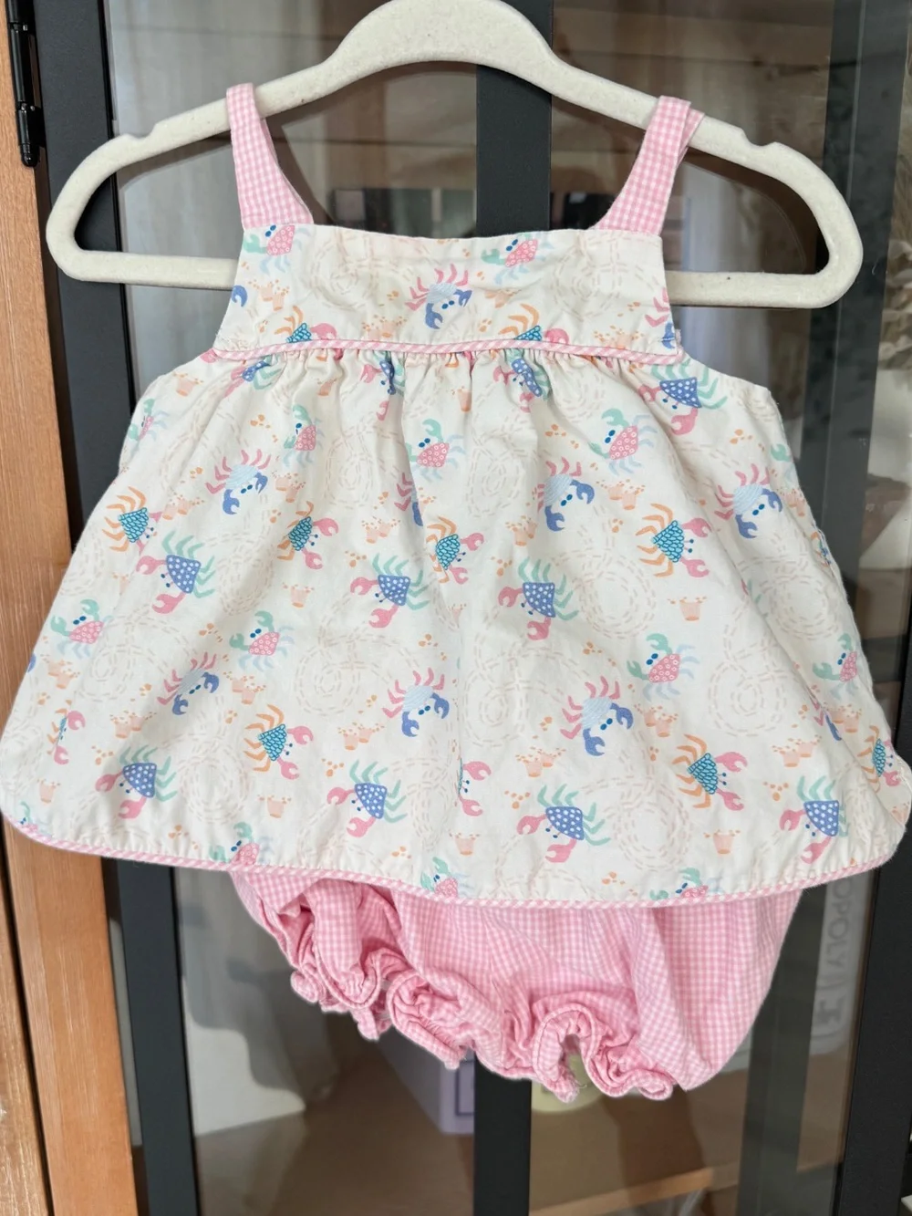 James & Lottie bloomers set tulip crabs gingham dress baby girl poppy ruffle